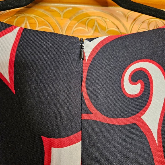 Dress Barn Black Red White Sleeveless Sheath‎ Dress Size 8 - Picture 4 of 7